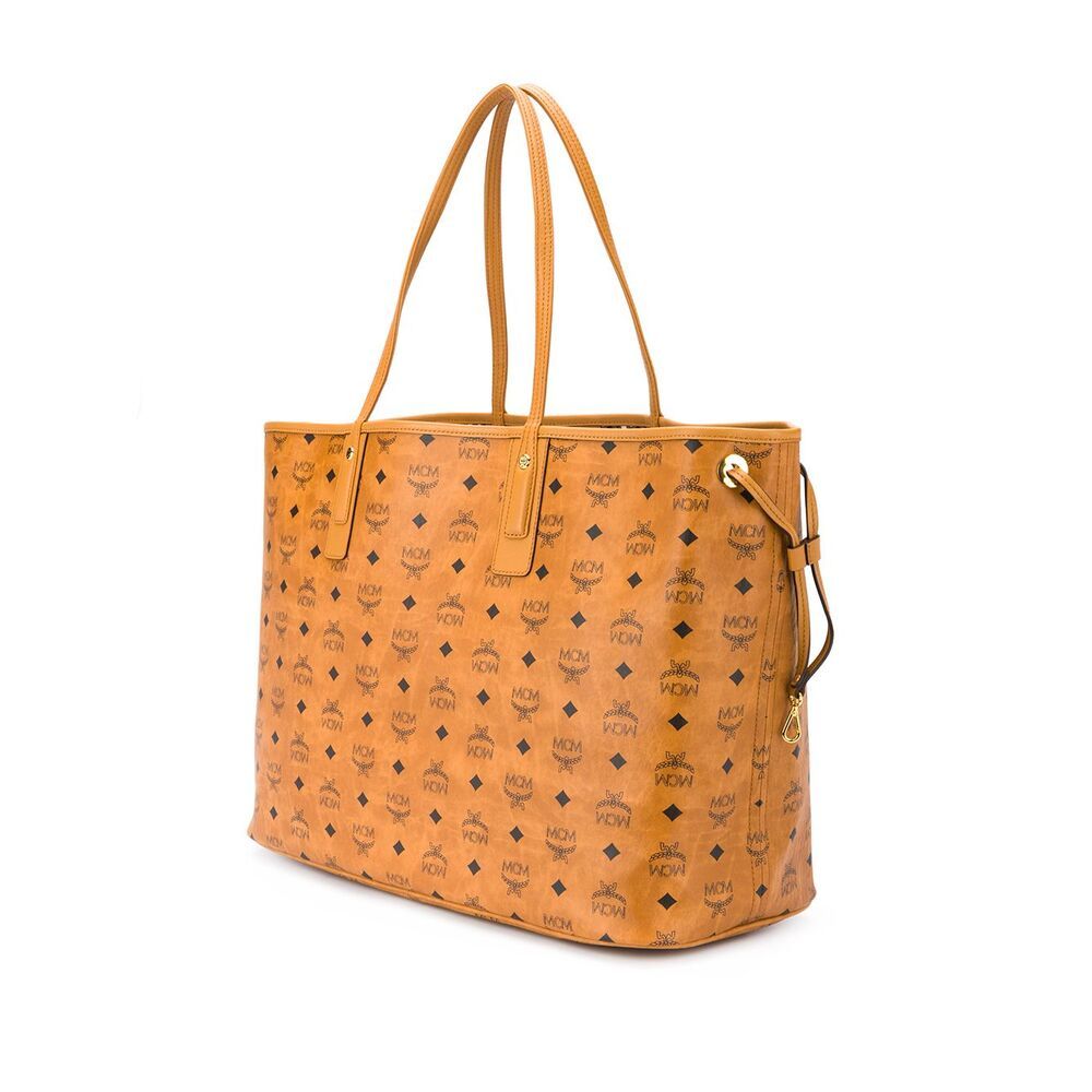 Mcm Large Liz Monogram-print Tote Bag In Brown