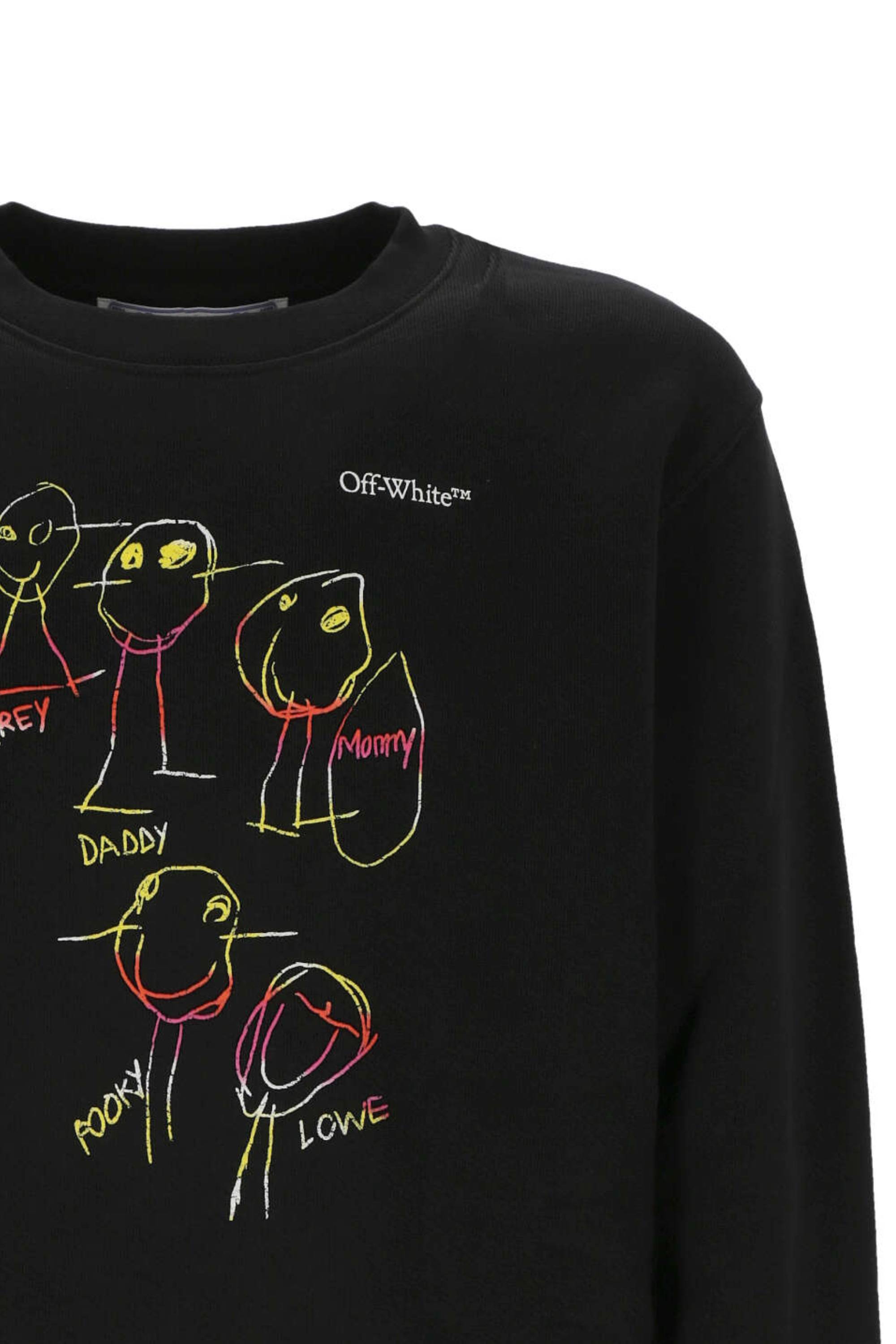Off-white Logo Printed Crewneck Sweatshirt In Black