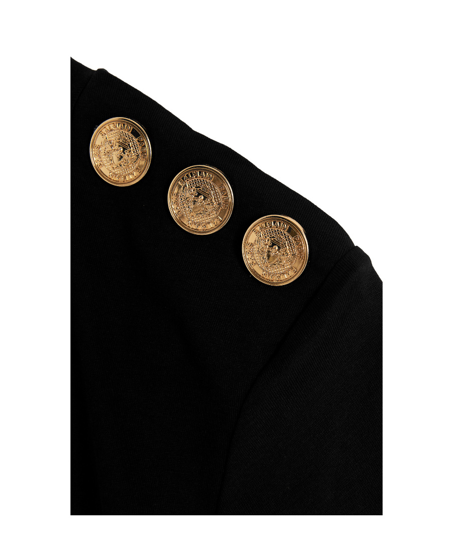 Shop Balmain Eco-responsible Cotton T-shirt With Logo Print In Black