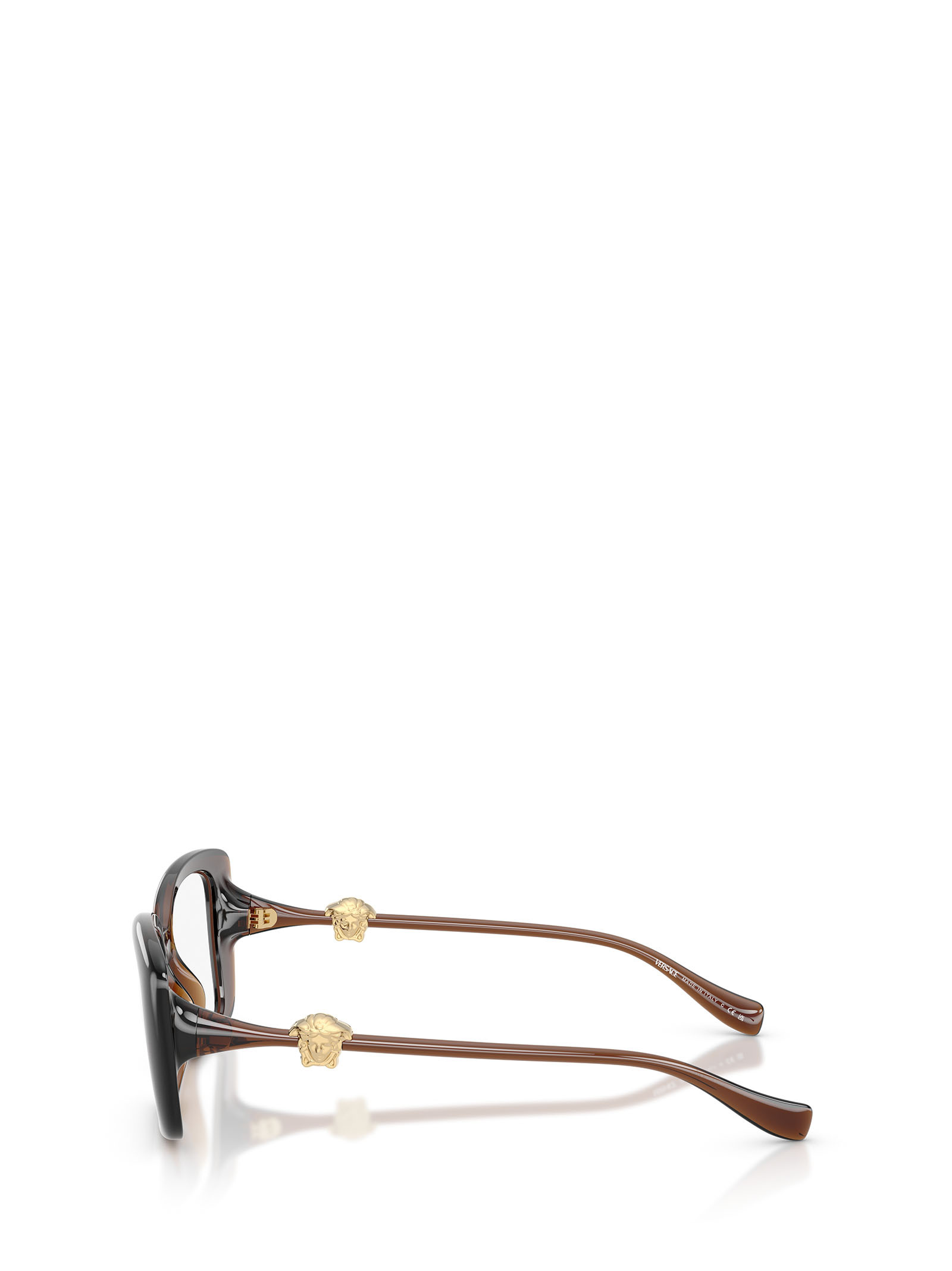 Versace Medusa-detail Square-frame Glasses In Brown