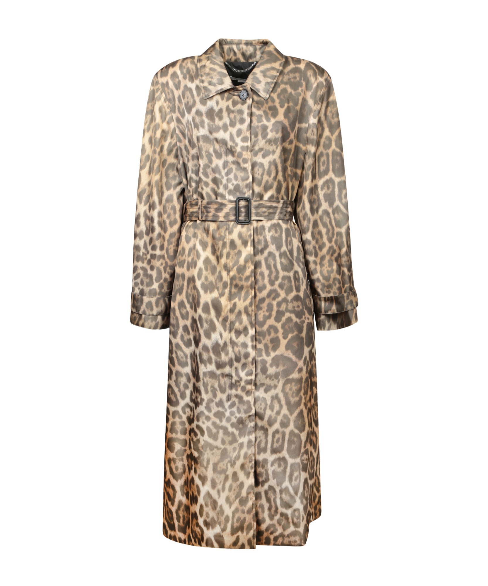 Stella Mccartney Oversized Leopard Trench In Nude