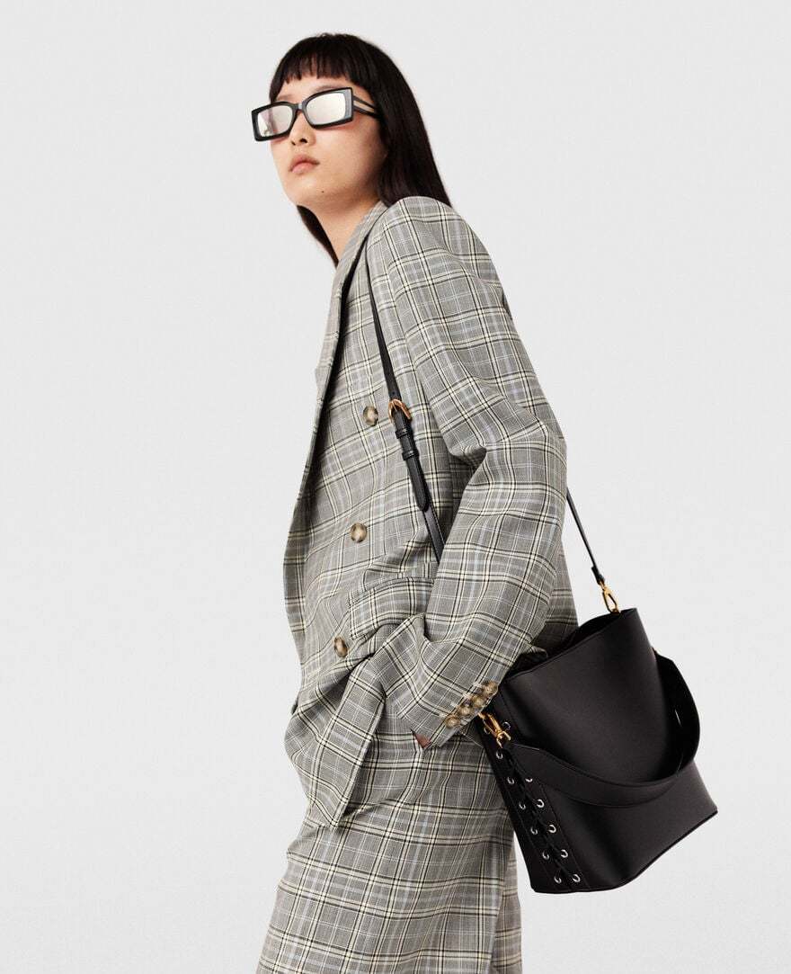 Stella Mccartney Frayme Top Handle Bag In Black