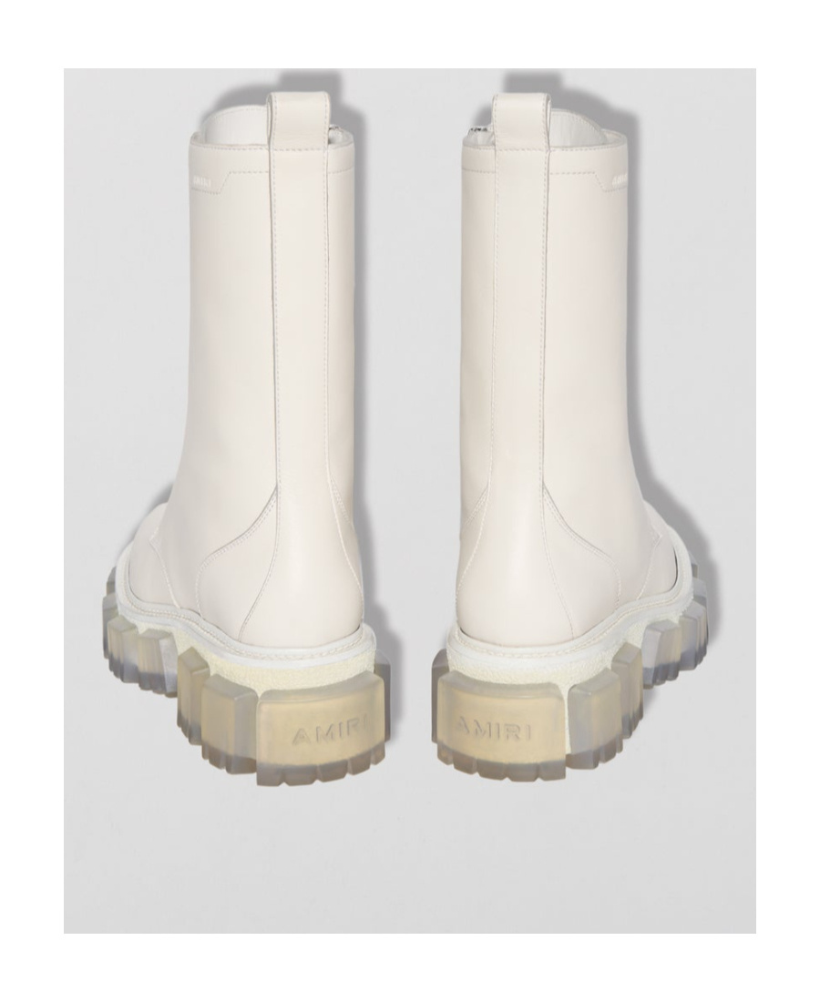 Amiri White Lug Combat Boots In White
