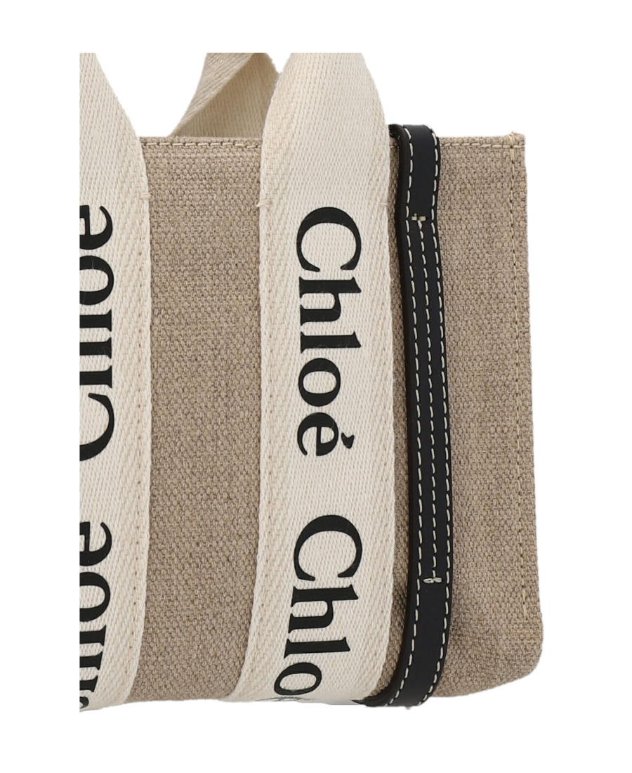 Chloé Chloe Multicolor Fabric Small Woody Shopping Bag In Multi