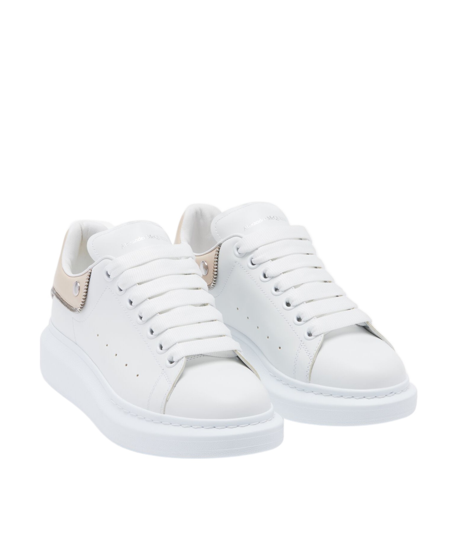 Alexander Mcqueen Logo-print Leather Sneakers In White