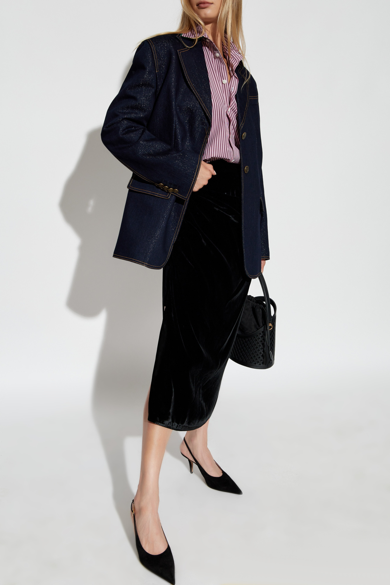Etro Convertible Wrap-effect Velvet Midi Skirt In Black