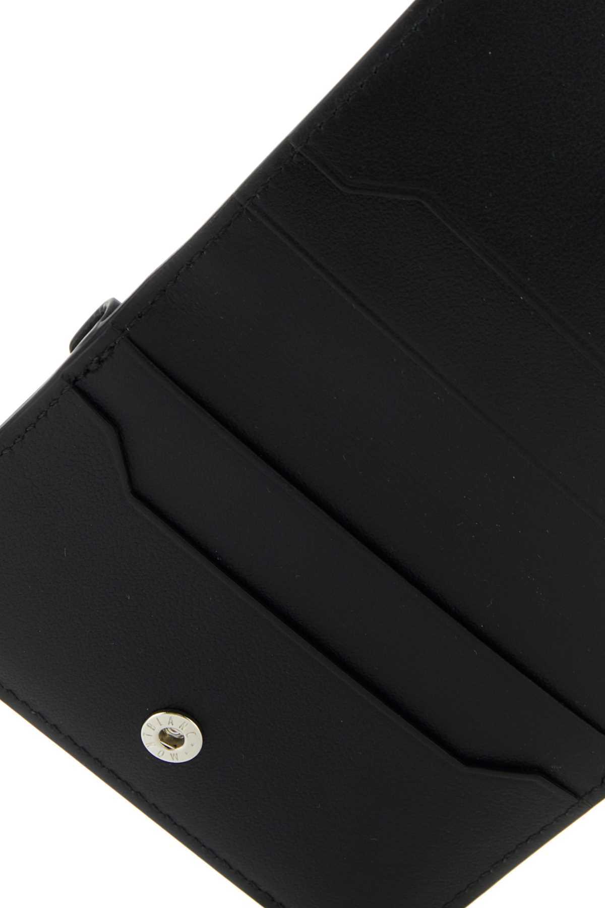 Shop Montblanc Logo Plaque Foldover Top Wallet In Black