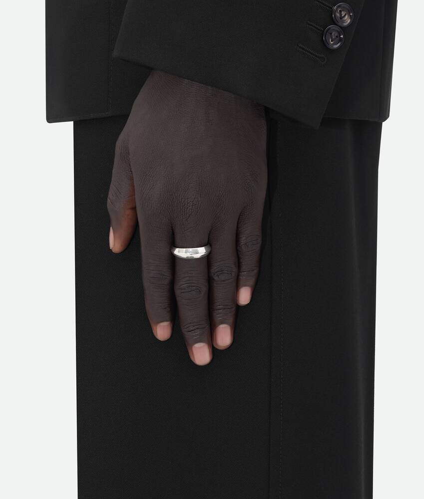 Bottega Veneta Chain Link Detail Ring In White