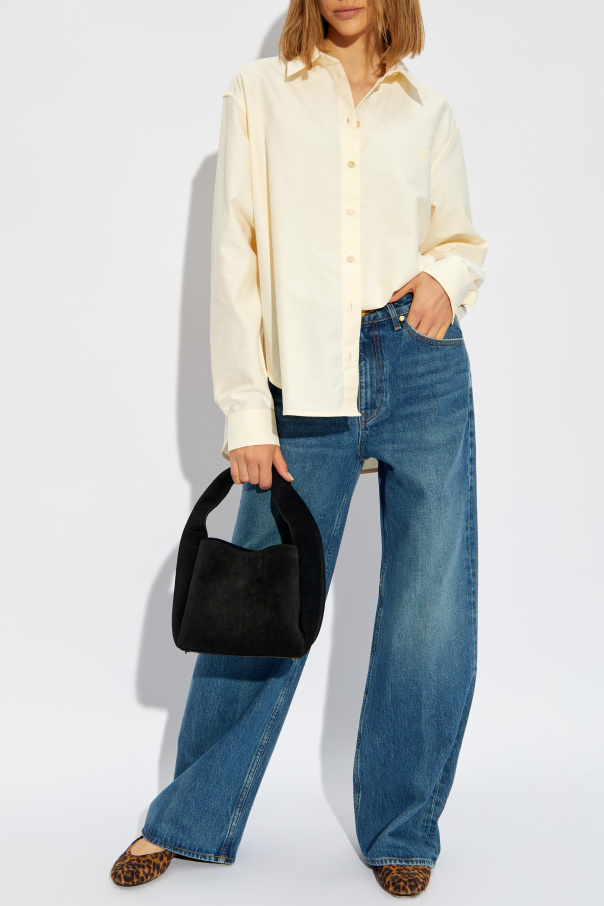 Totême Logo-embroidered Organic Cotton Shirt In White