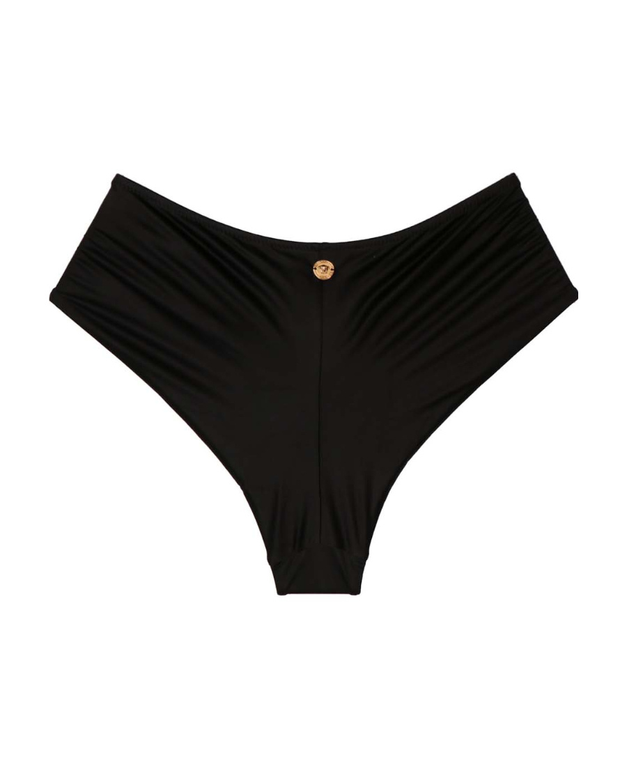 Versace Bikini Briefs With Knot Beachwear Black In Black