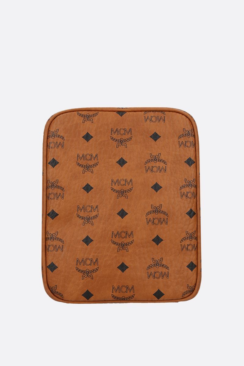 Mcm Logo-print Crossbody Messenger Bag In Brown