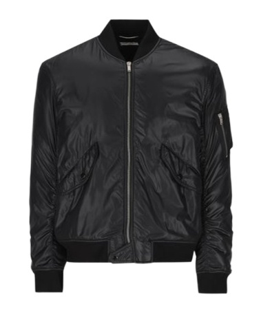 Saint Laurent Black Regular Fit Bomber Jacket In Black