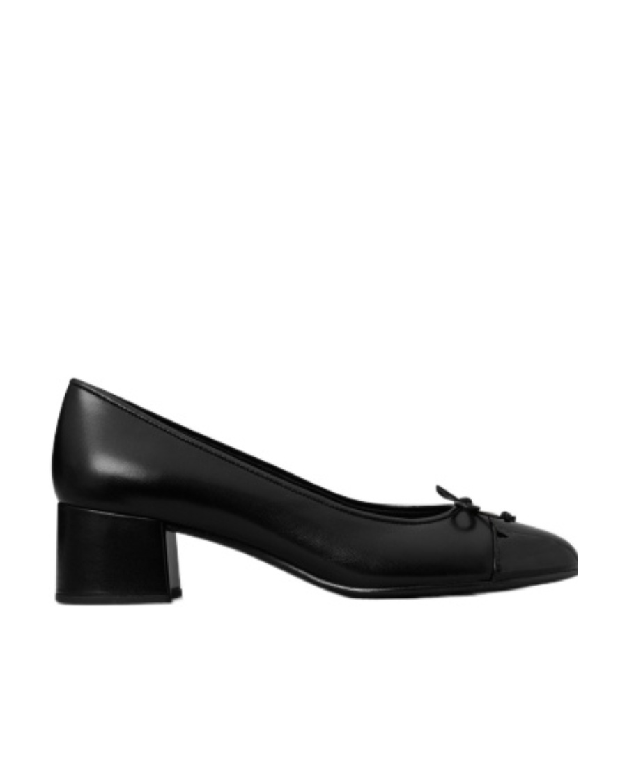 Tory Burch Bow Detailed Block-heel Pumps In Black