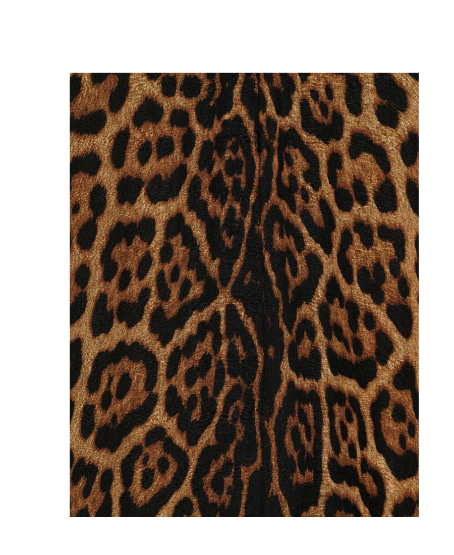 Saint Laurent Cut-out Leopard-print Midi Dress In Black