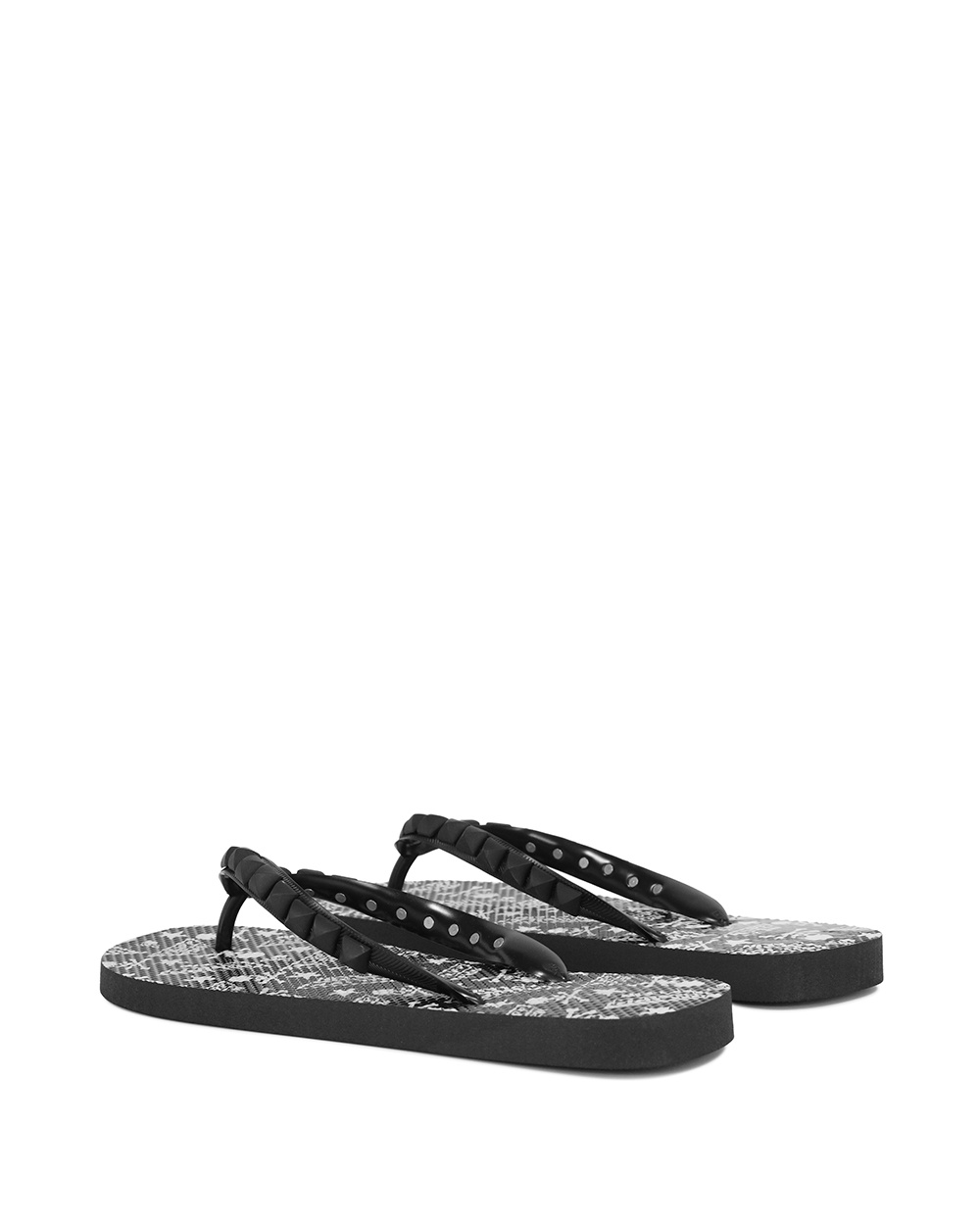 Philipp Plein Pattern Printing Flip-flops In Black