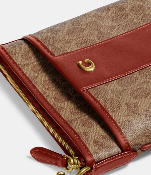 Coach Kitt Monogram Crossbody Bag In Brown