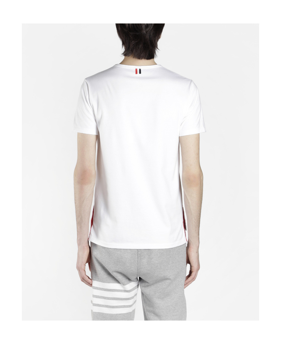 Shop Thom Browne Pocket Cotton T-shirt In White
