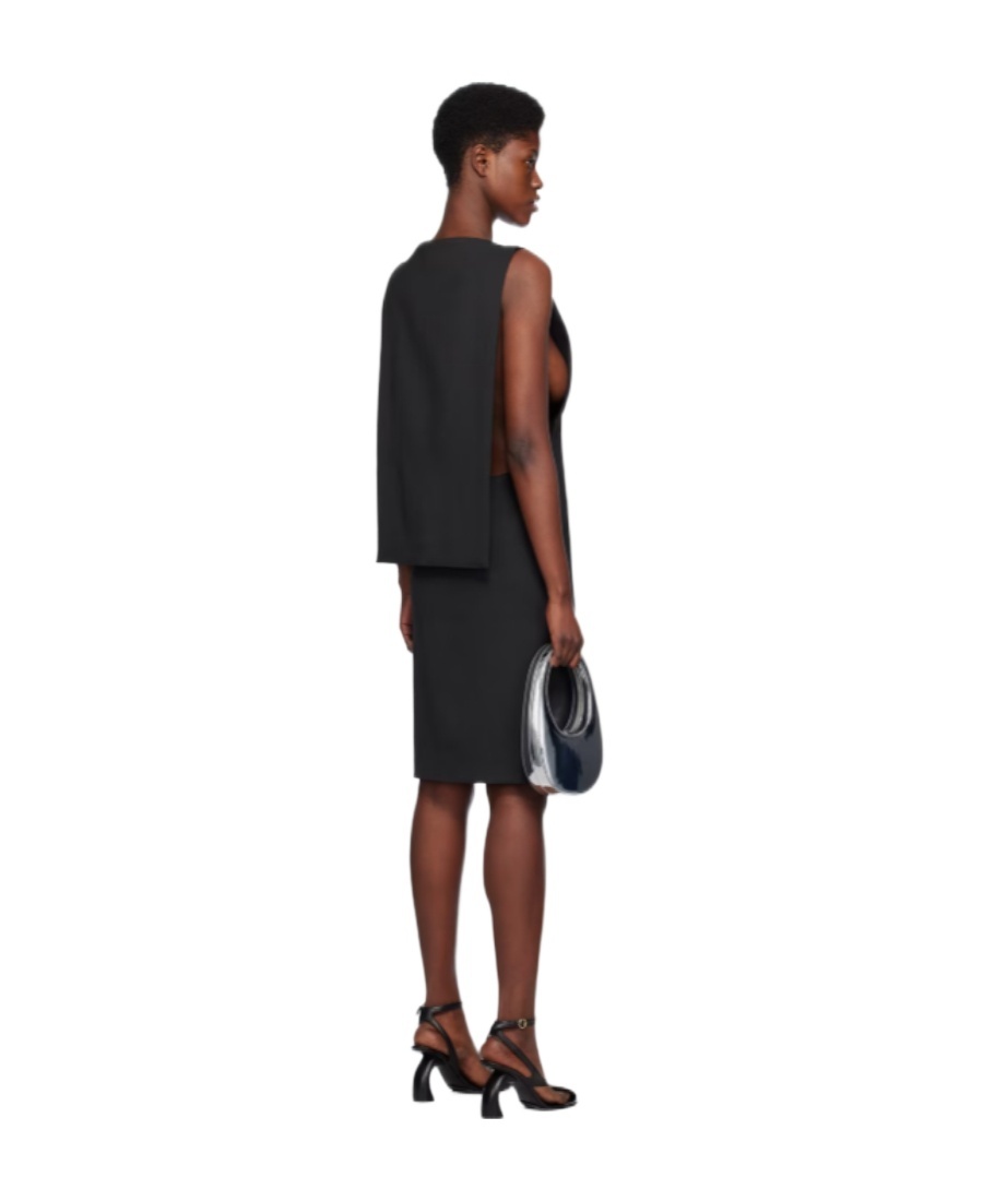 Coperni Cape Sleeveless Dress In Black
