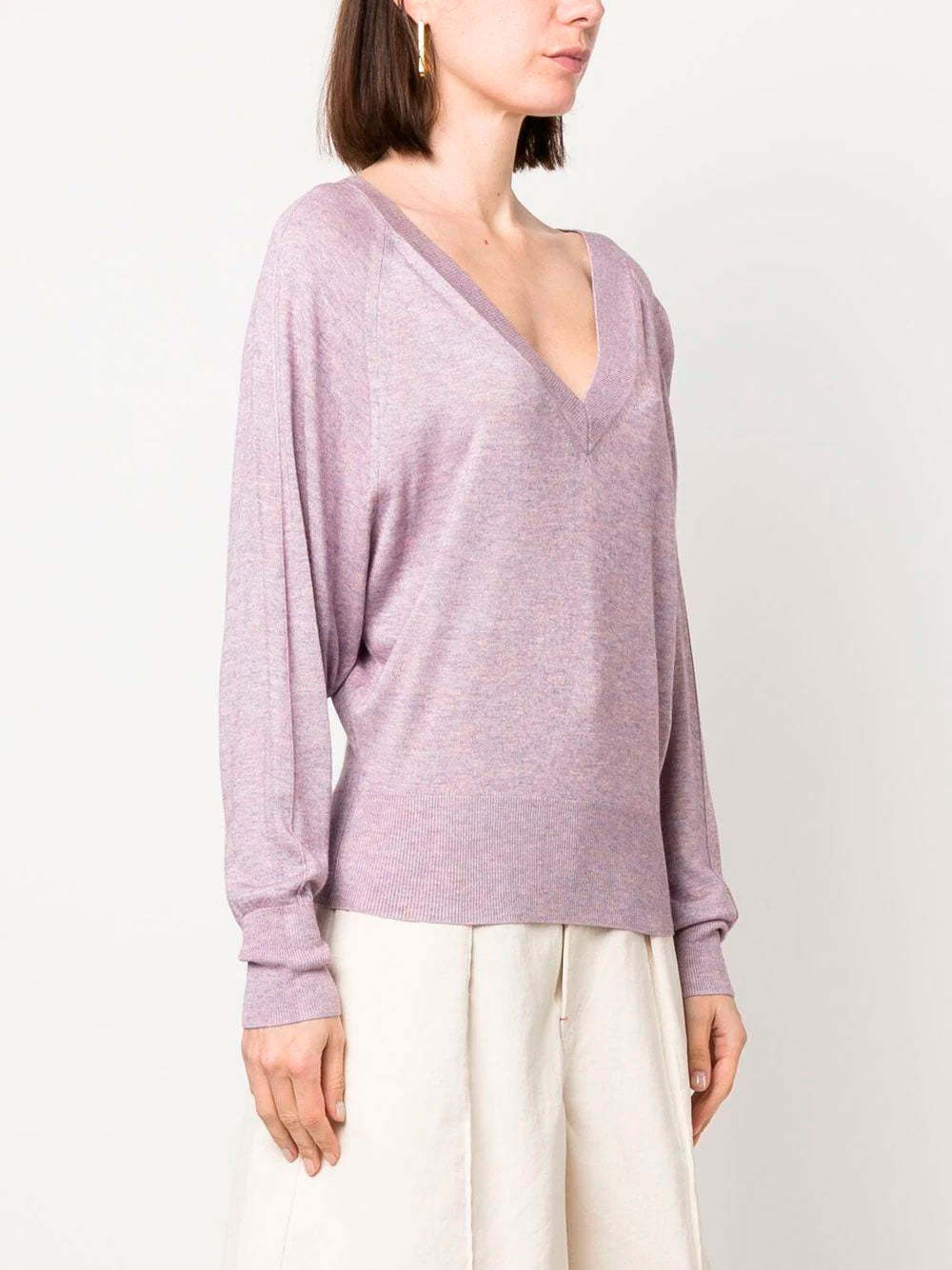 Isabel Marant V-neck Fine Knit In Pink