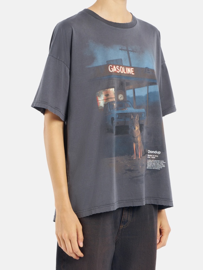 Dondup Oversized Crew-neck T-shirt In Gray