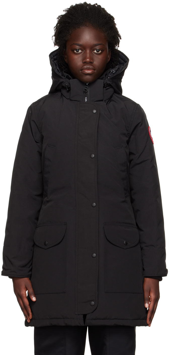 Canada Goose Trillum Logo-patch Parka Coat In Black