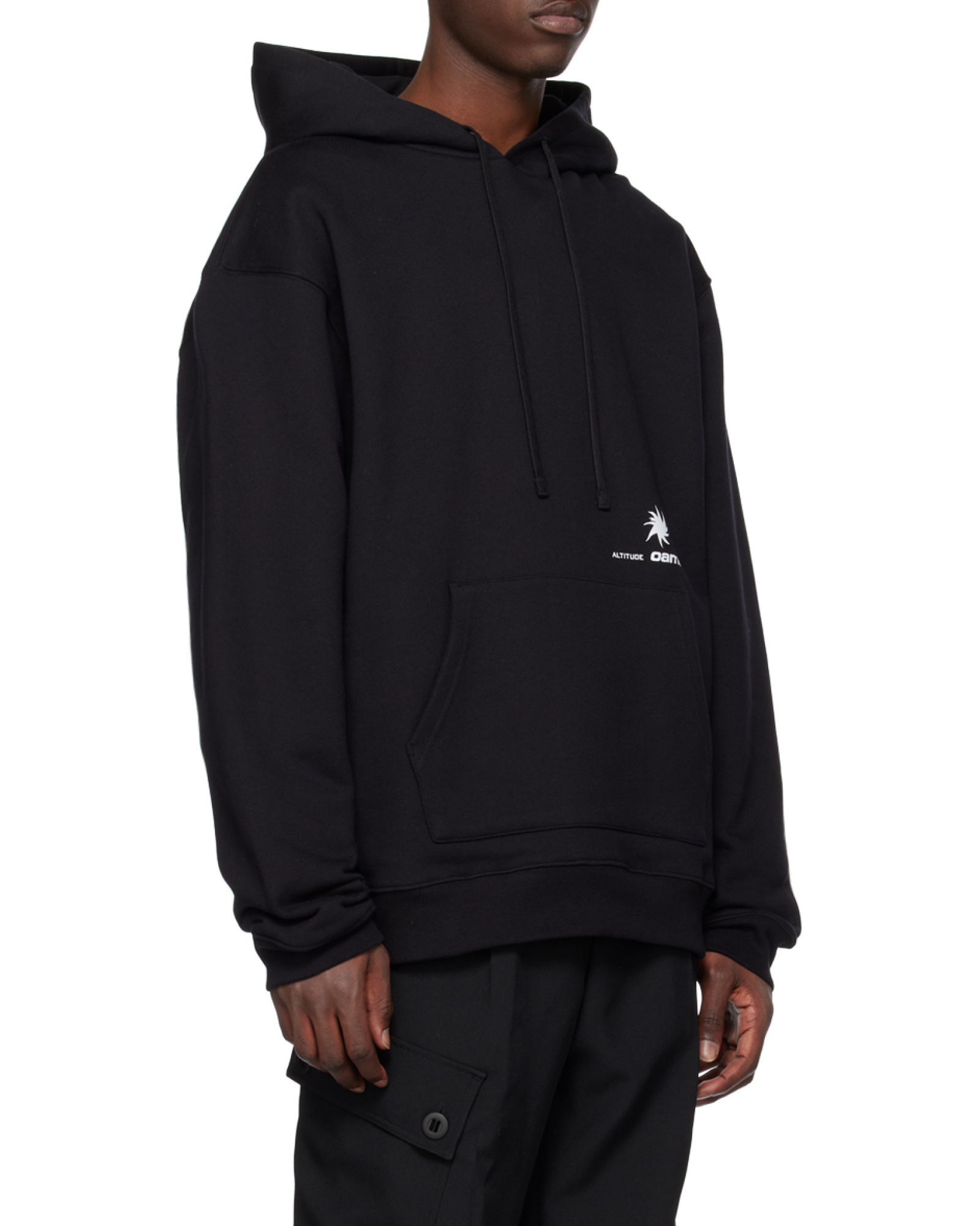 Oamc Logo-print Drawstring Hoodie In Black