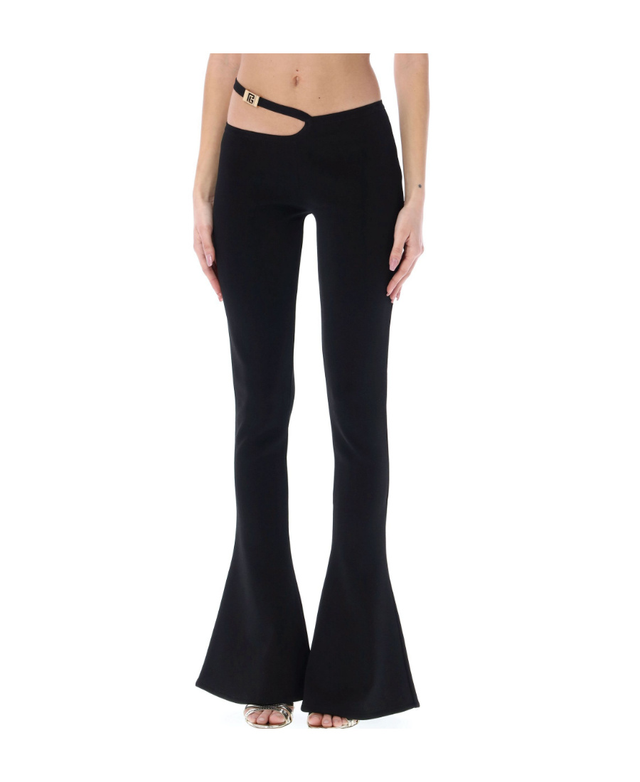 Balmain Cut-out Bootcut Leggings In Black