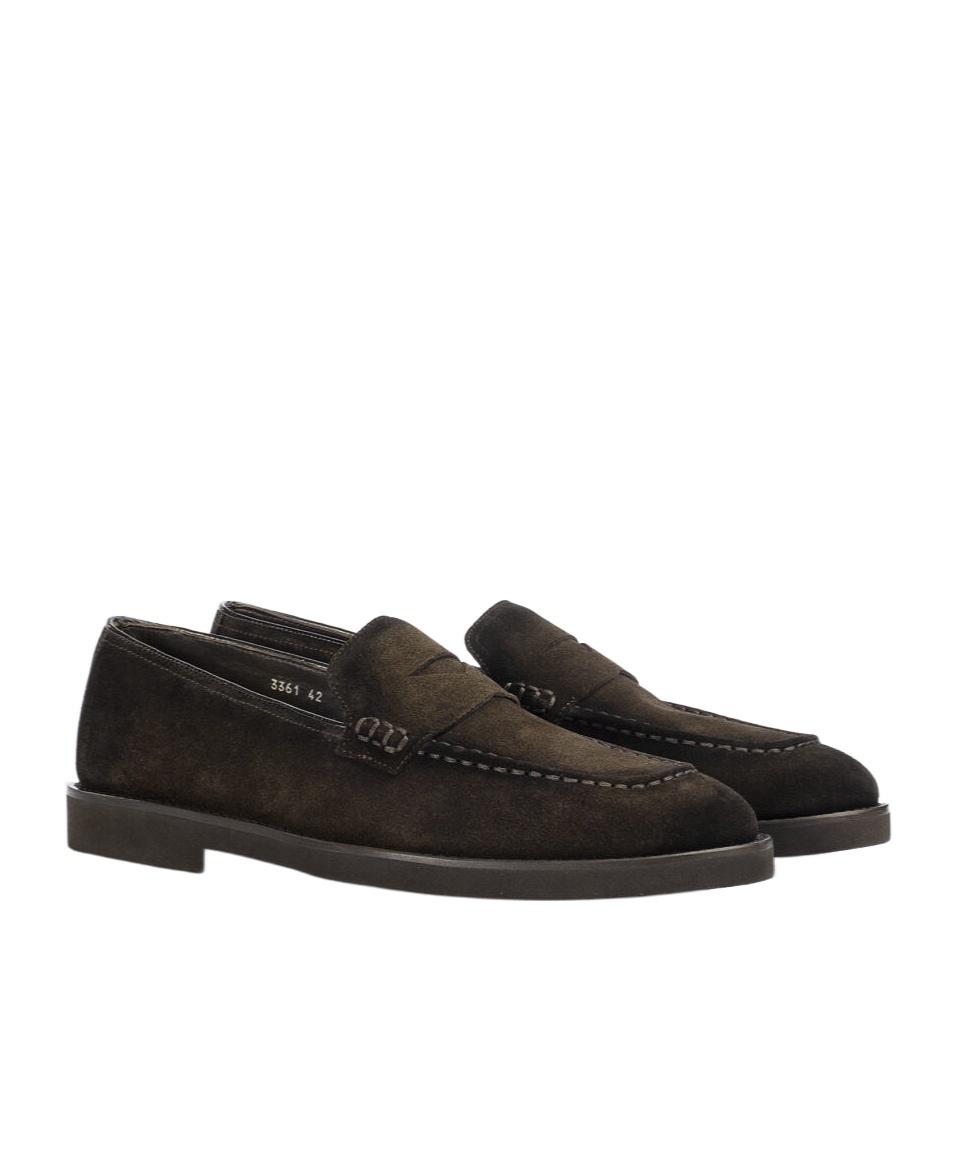 Doucal's Brown Suede Loafers With Timeless Elegance In Brown