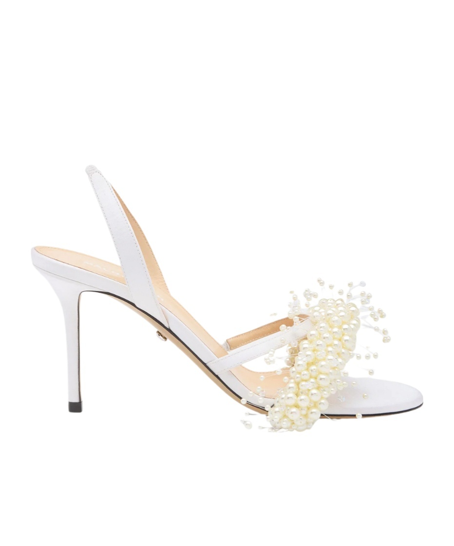 Machmach Round Toe High Heel Sandals In White