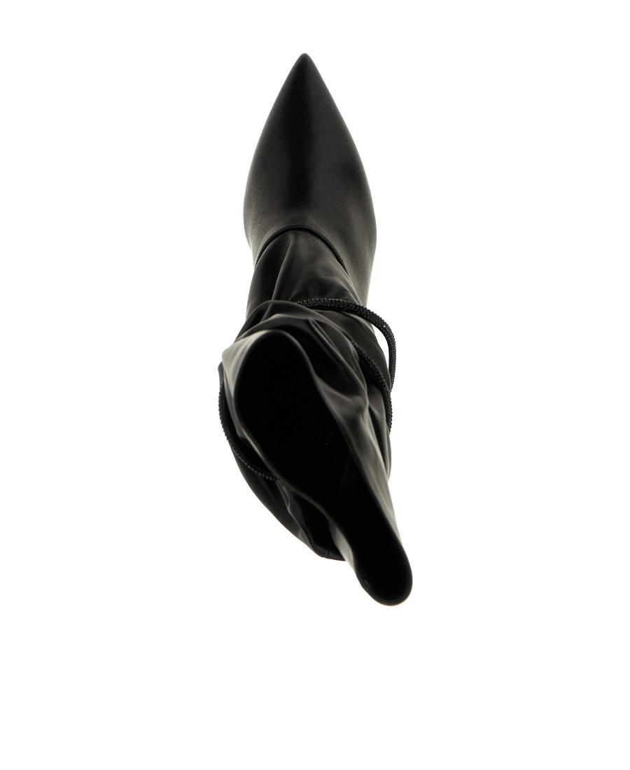 René Caovilla Crystal Nappa Ankle Boots In Black