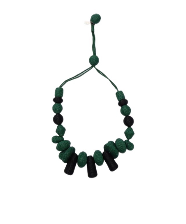 Weekend Max Mara Logo Engraved Necklace In Green