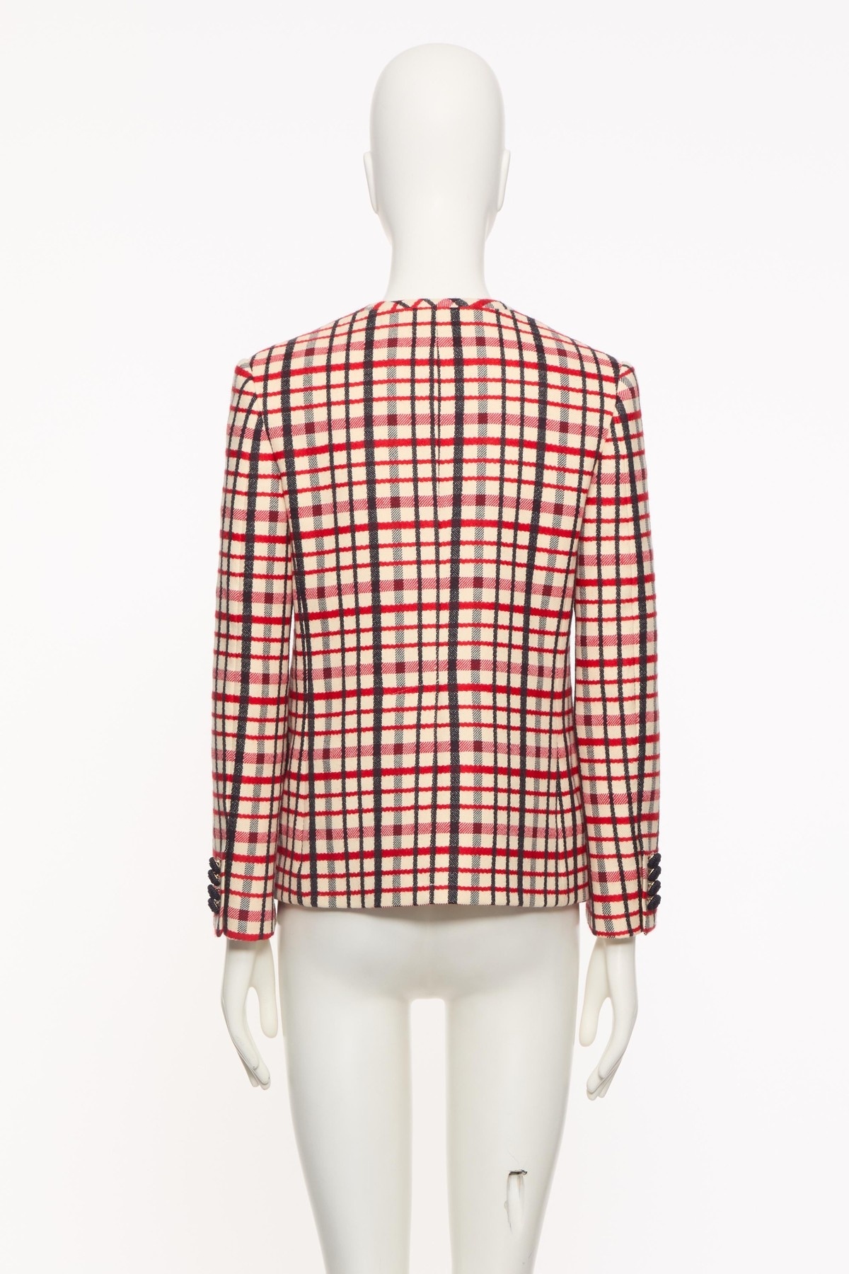 Valentino Check-pattern Jacket In Virgin Wool And Cotton