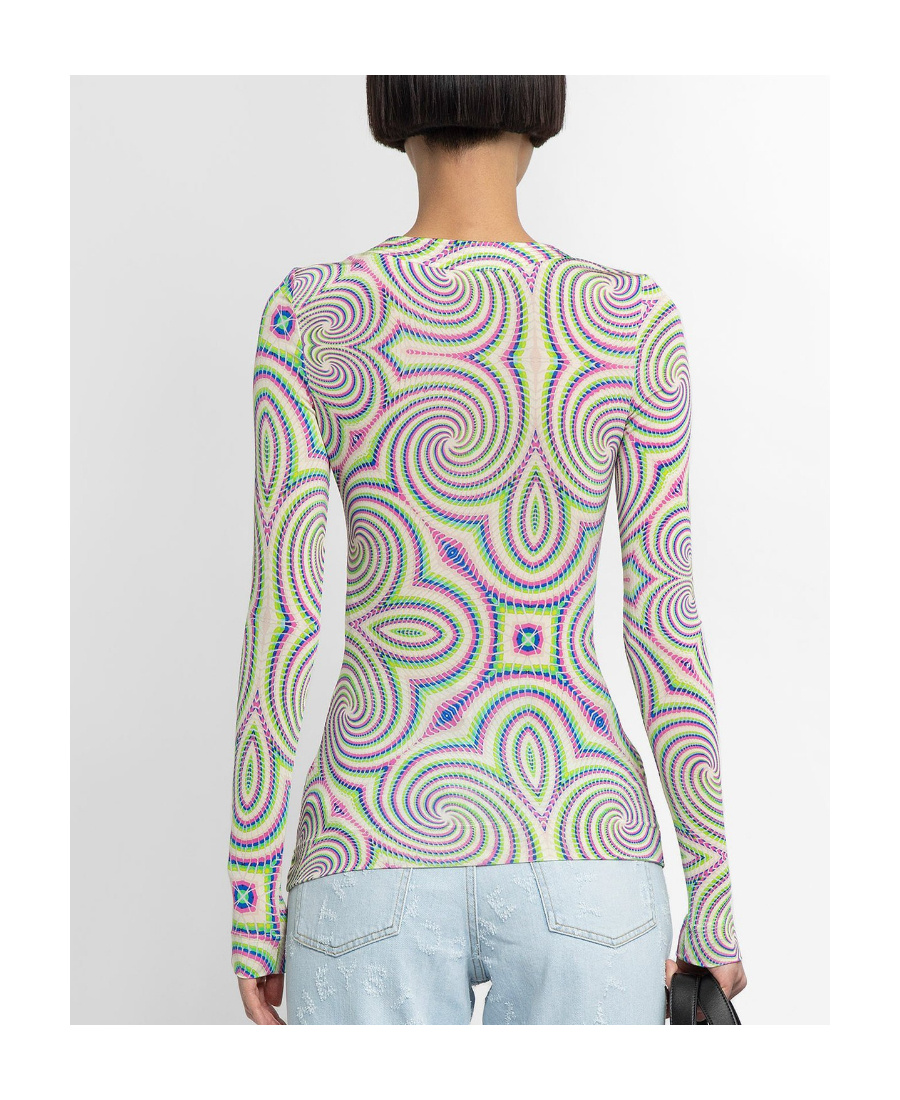 Stella Mccartney Spiral-print Long-sleeved T-shirt In Multicolor