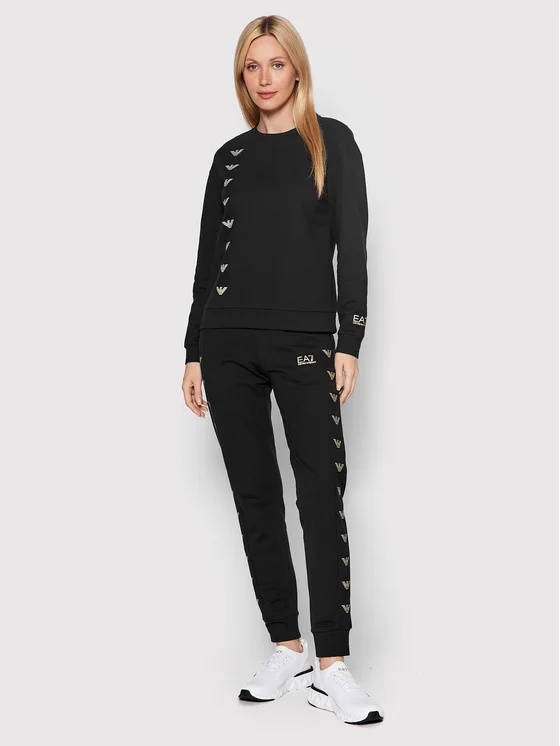 EA7 LOGO-PRINT CREW NECK SWEATSHIRT 
