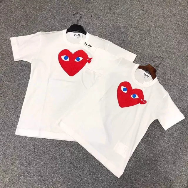 Comme Des Garçons Play Graphic Print Crew Neck Short Sleeves T-shirt In White