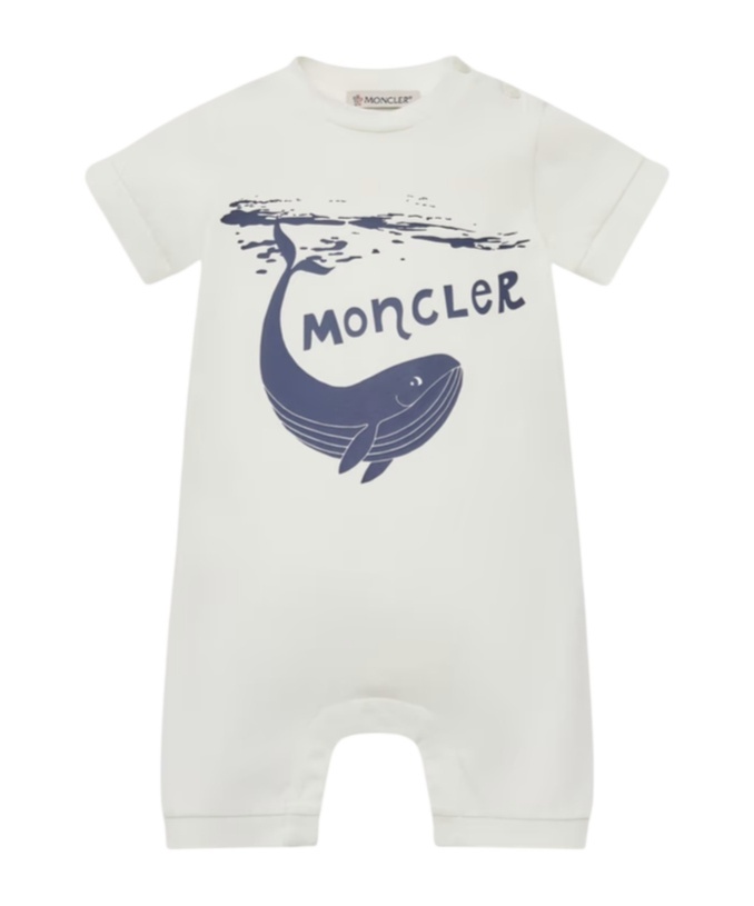 Moncler Whale Pattern Jumpsuit In White