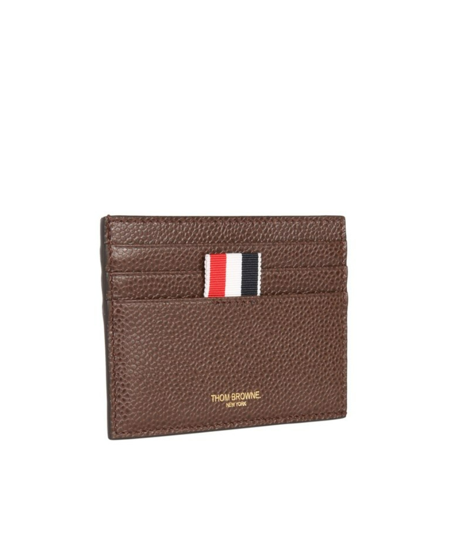 Thom Browne 4-bar Stripe Cardholder In Brown