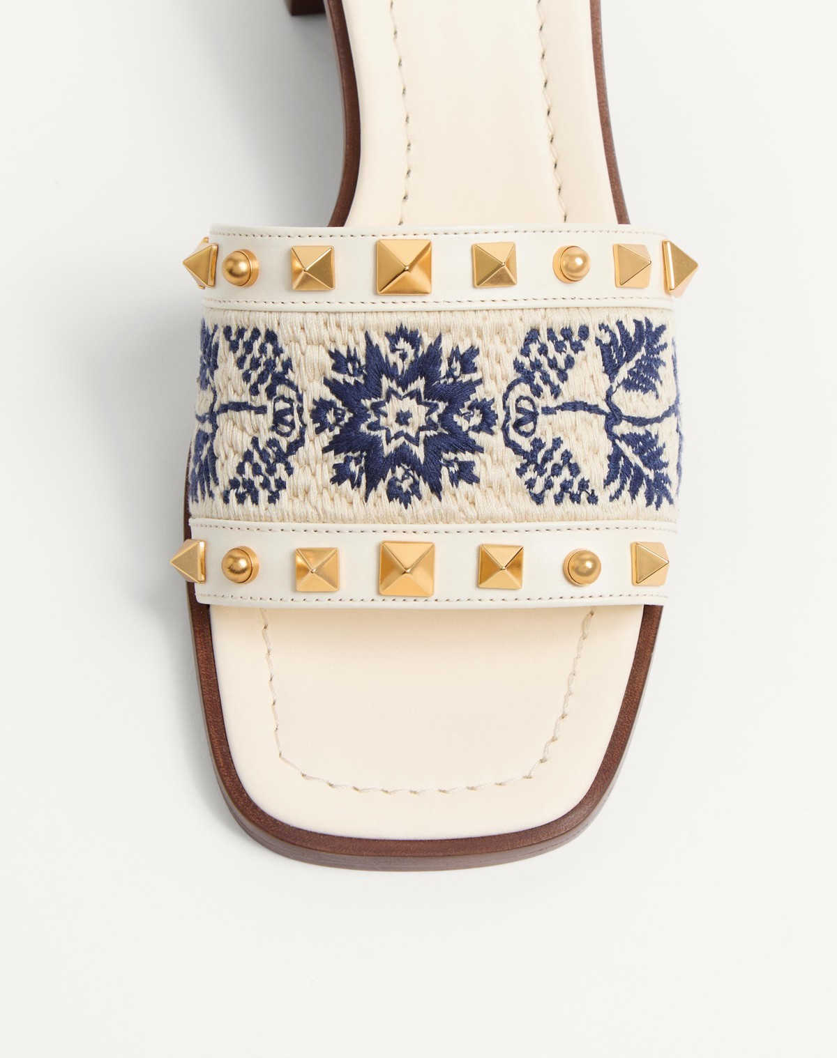 Valentino Slide County T. 60 In Ivory/natural/blue