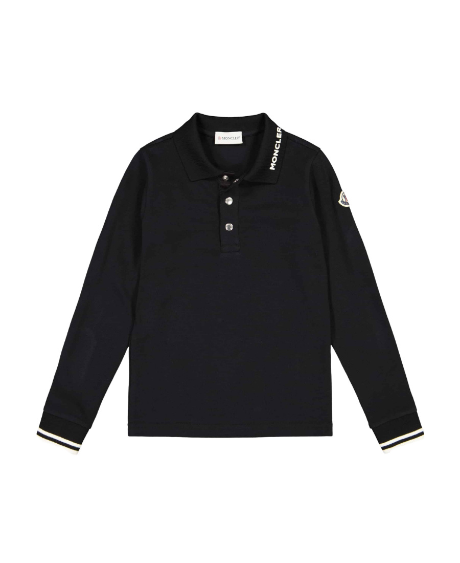 Moncler Logo Polo Shirt In Black
