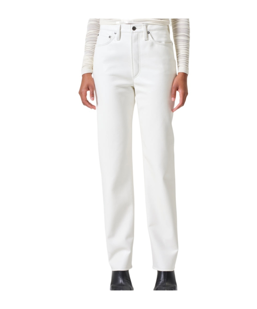 Agolde 90s Crop Mid Rise Loose Straight Jean In Element In White