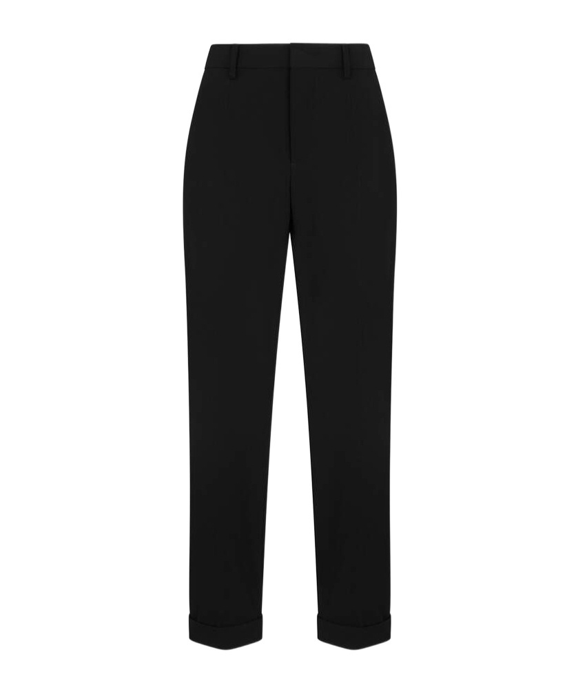 Dsquared2 High-waisted Cotton Straight-leg Trousers In Black