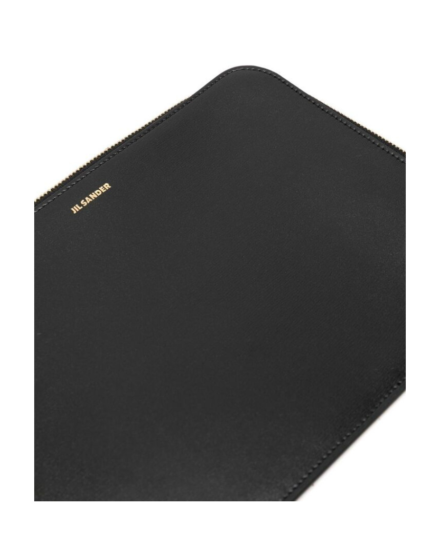 Jil Sander Logo-print Clutch Bag In Black