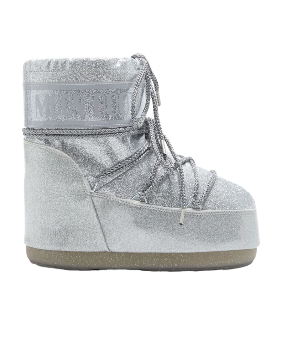 Shop Moon Boot Icon Glitter-detail Ankle Boots In Gray
