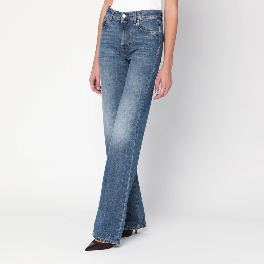 Haikure Star Design Jeans Faded Wash In Blue