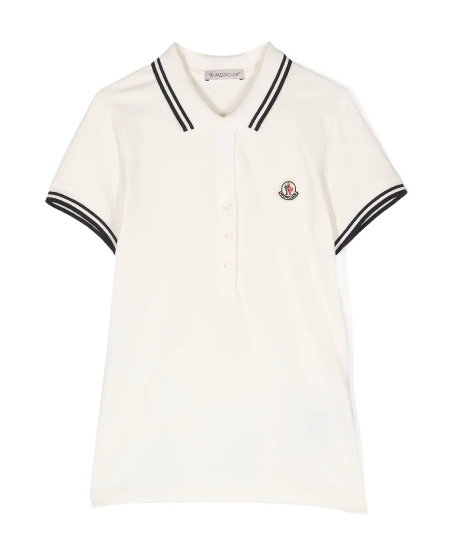 Moncler Chest Logo-patch Polo Shirt In White