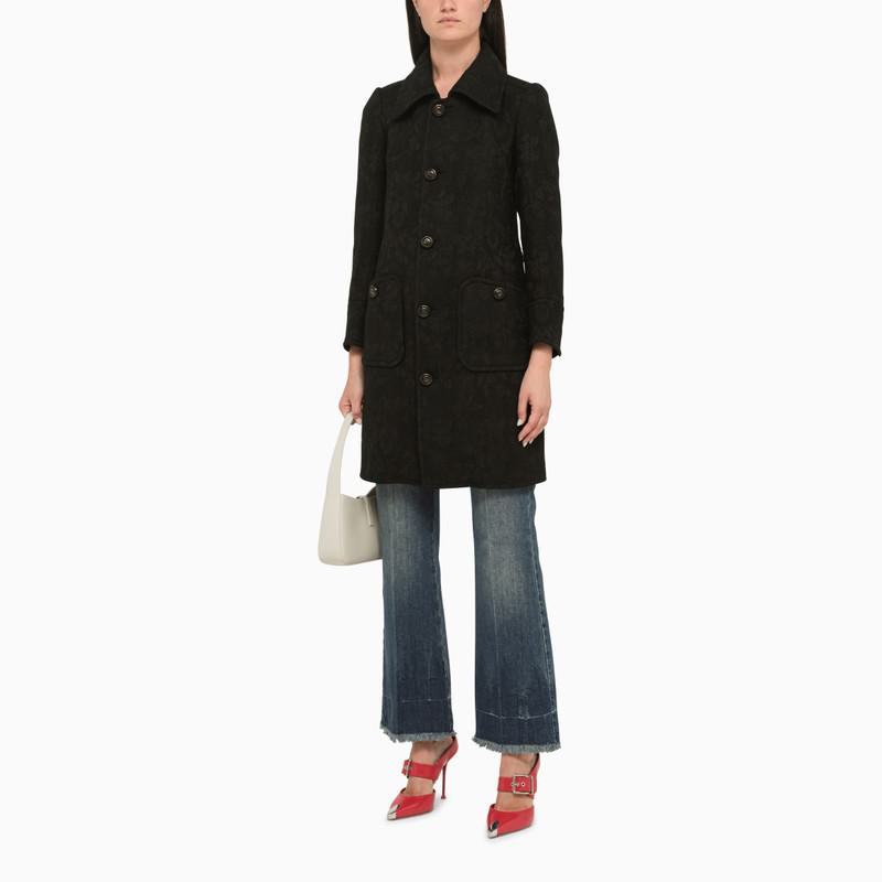 Dsquared2 Floral Pattern Single-breasted Coat In Black