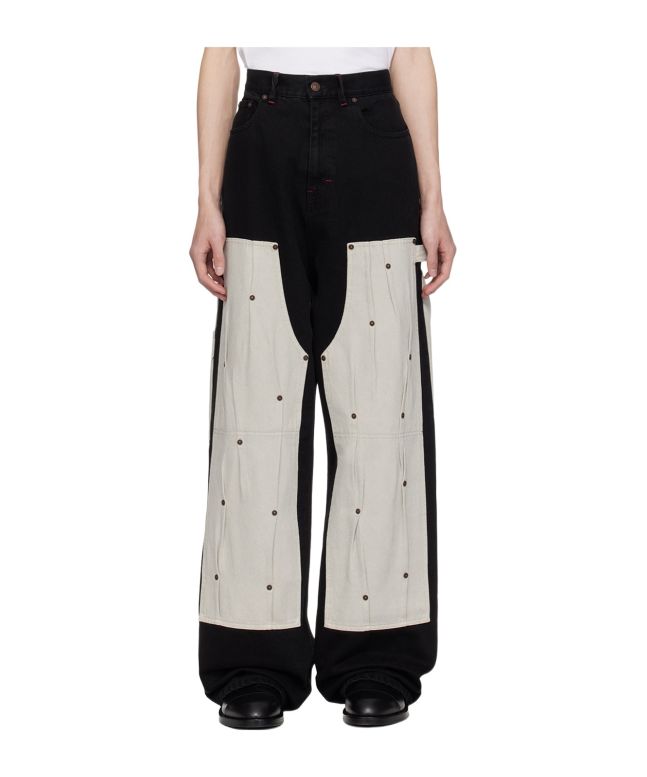 Kusikohc Black Carpenter Rivet Jeans In Black