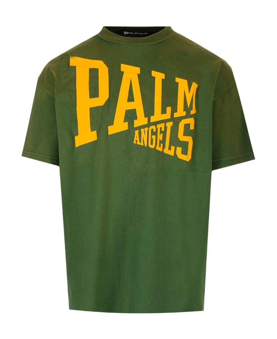 Palm Angels T-shirt Mit Logo-print In Green
