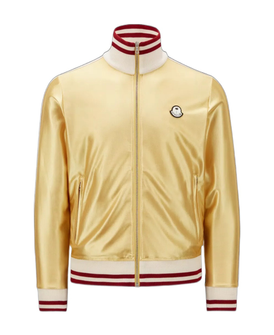 Moncler X Palm Angels Glossy Zipper Sweater In Nude