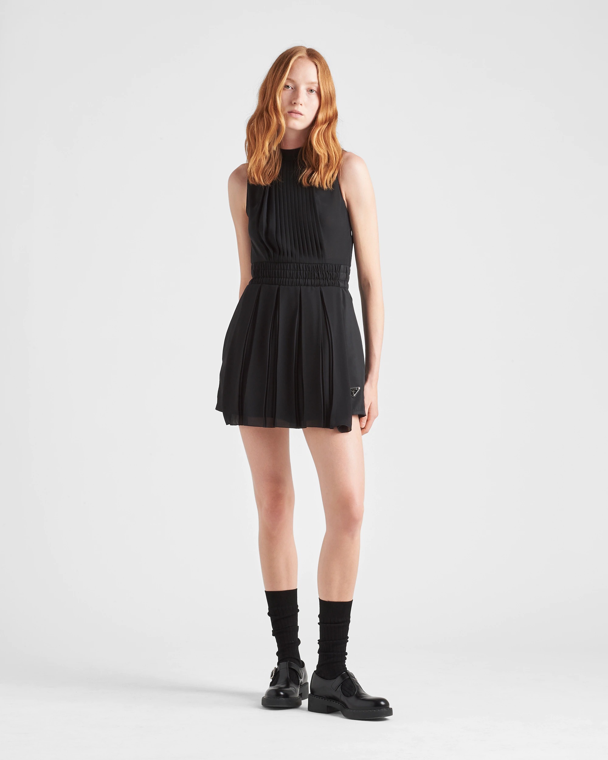 Prada Sablé And Re-nylon Jumpsuit In Black